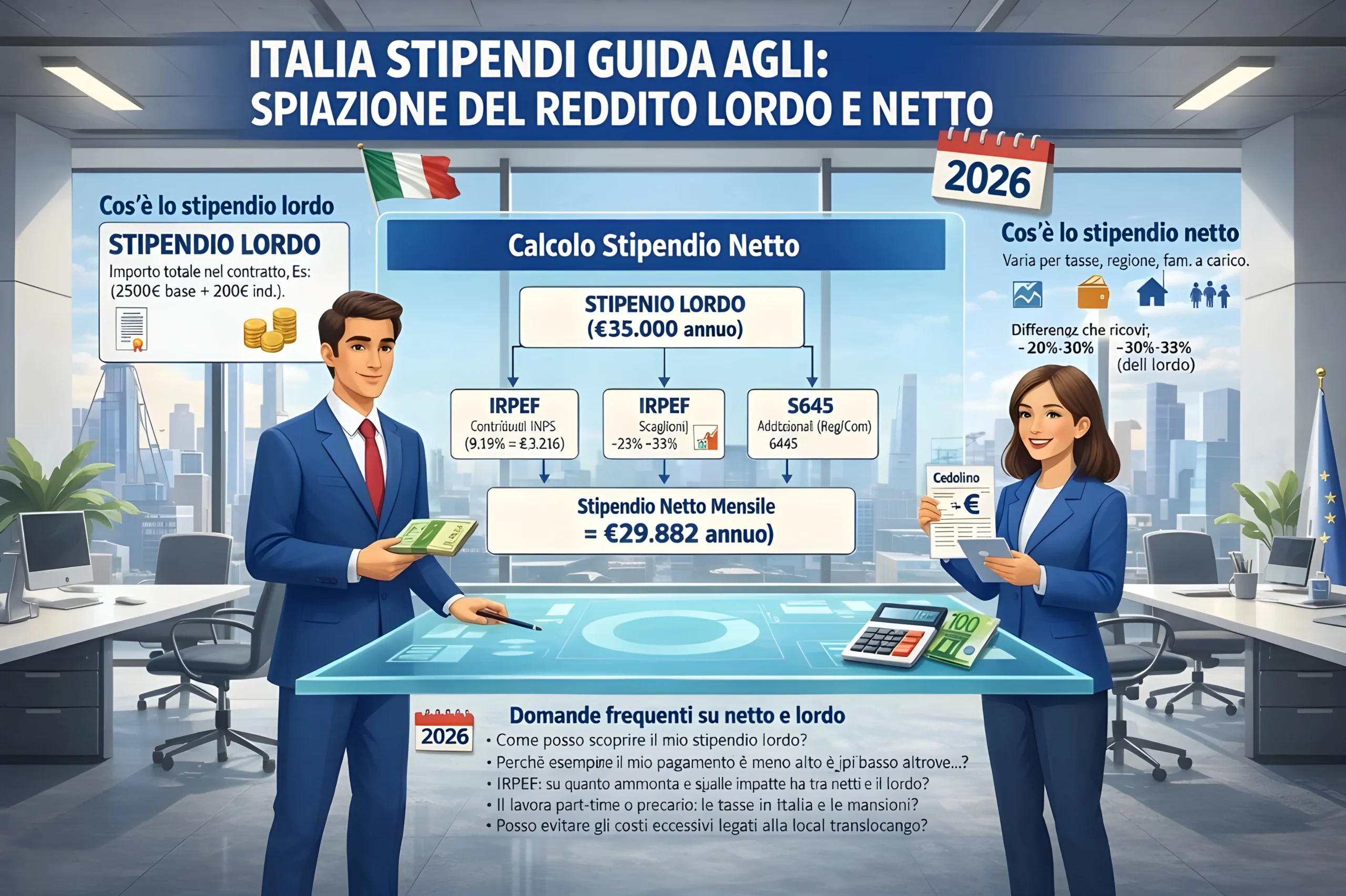 Stipendio lordo e netto italiana Stipendio lordo e netto italiana