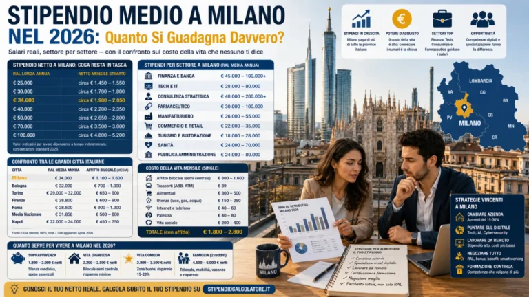 Stipendio Medio a Milano nel 2026