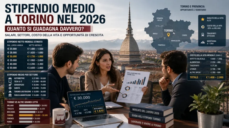 Stipendio Medio a Torino nel 2026